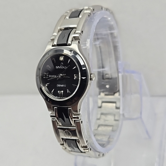 Vintage Womens Essence Ceramic Diamond Cut Sapphire Crystal Watch New Battery main image 8
